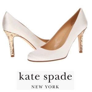 Kate spade satin shoes with glitter heels